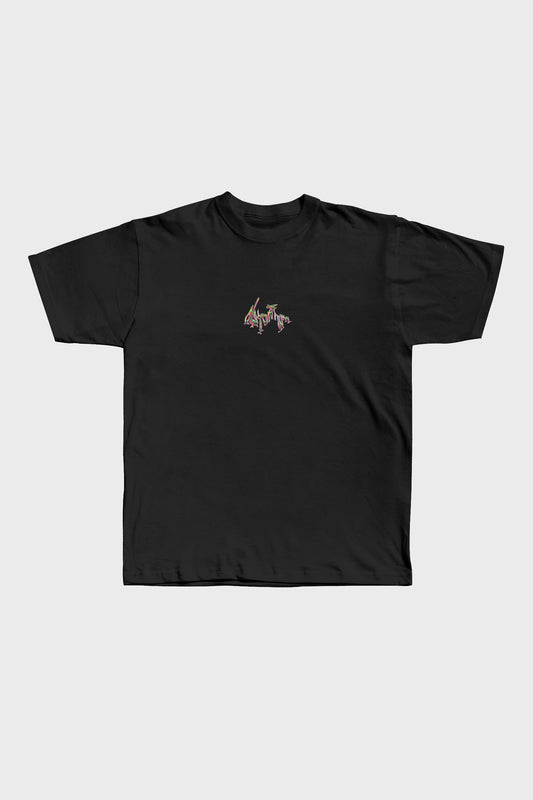 Distortion graphic print relaxed fit