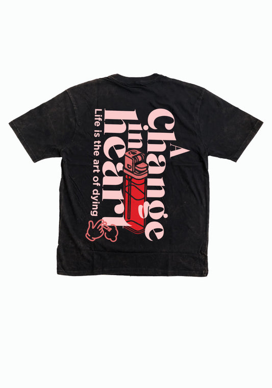 'Change your heart' Washed Short Sleeve T-Shirt