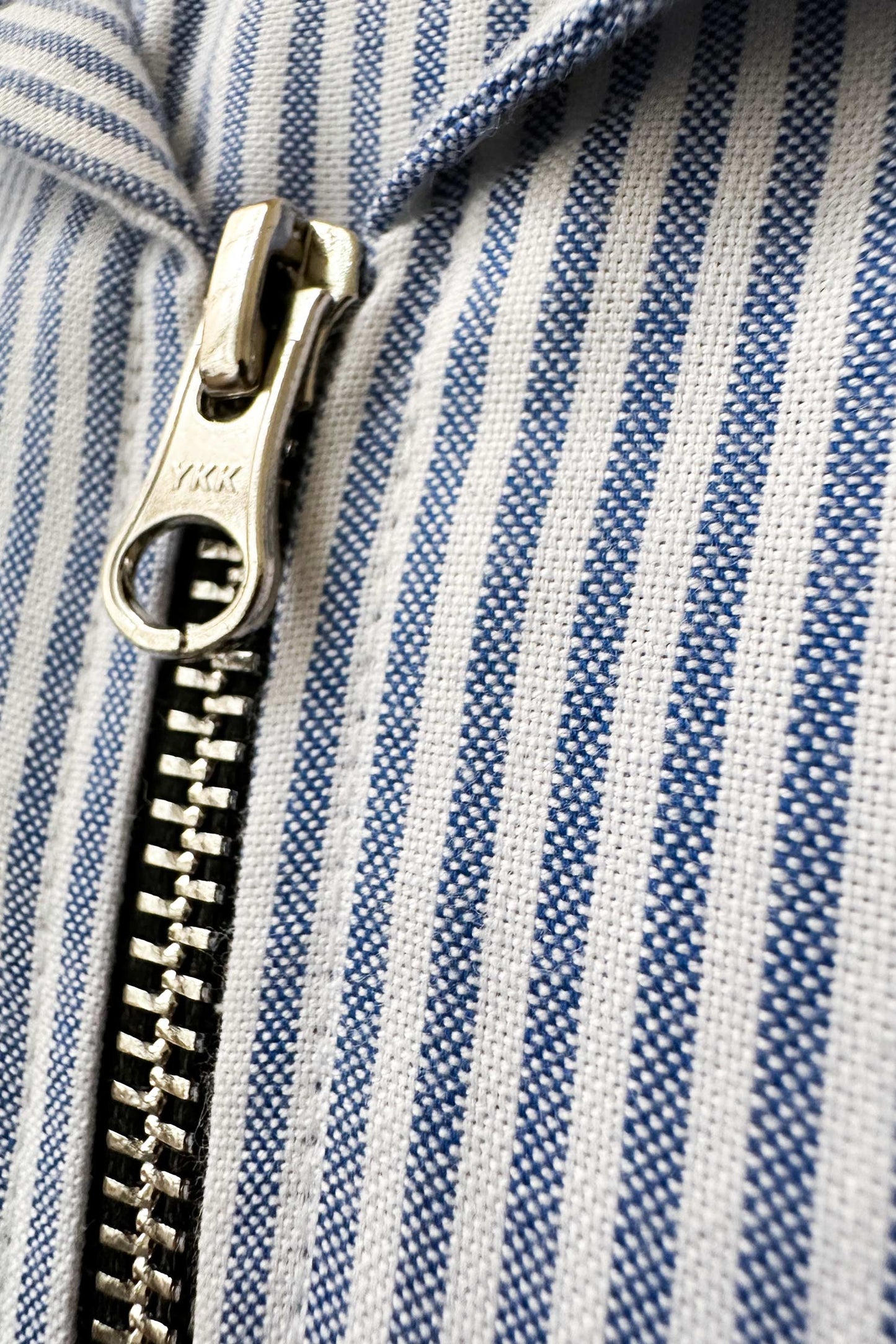 Cropped Zipper Stripe Shirt